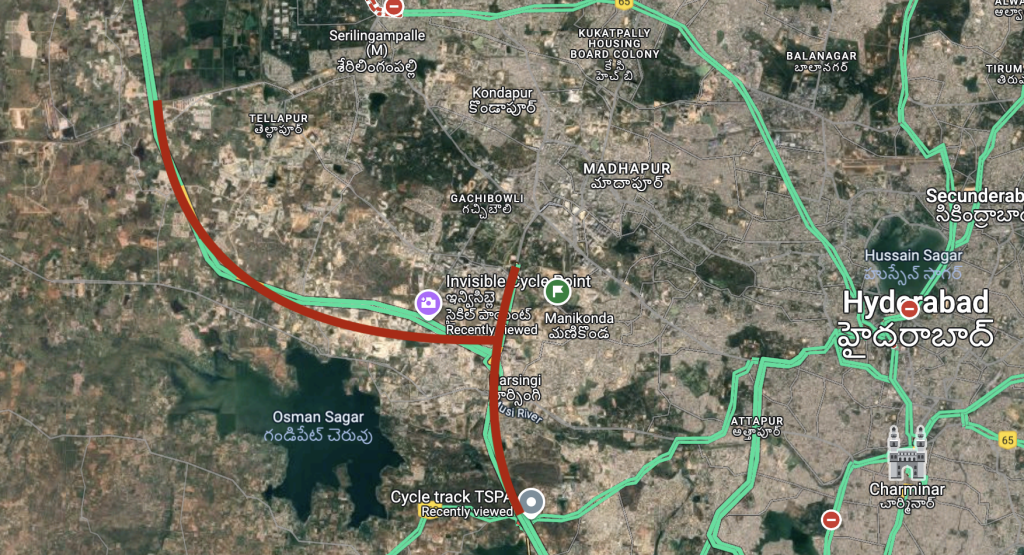 map of cycling track in hyderabad