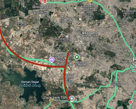 map of cycling track in hyderabad