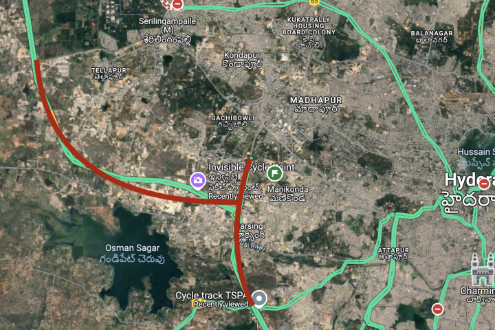 map of cycling track in hyderabad