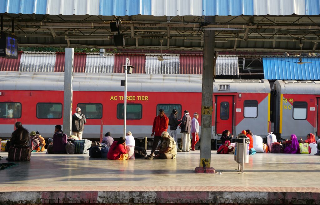 indian train in a station