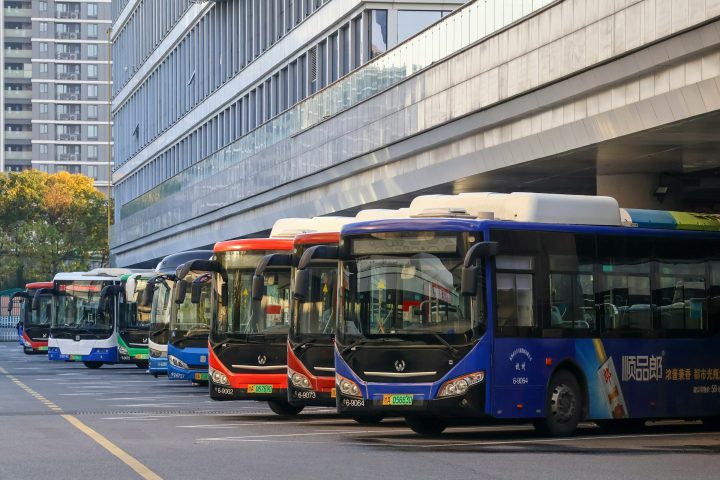 buses parked in china